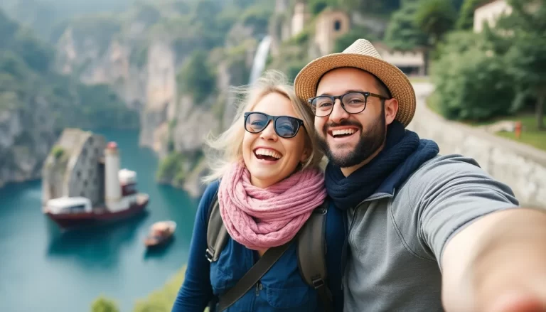 Joyful Couple Travel Experiences