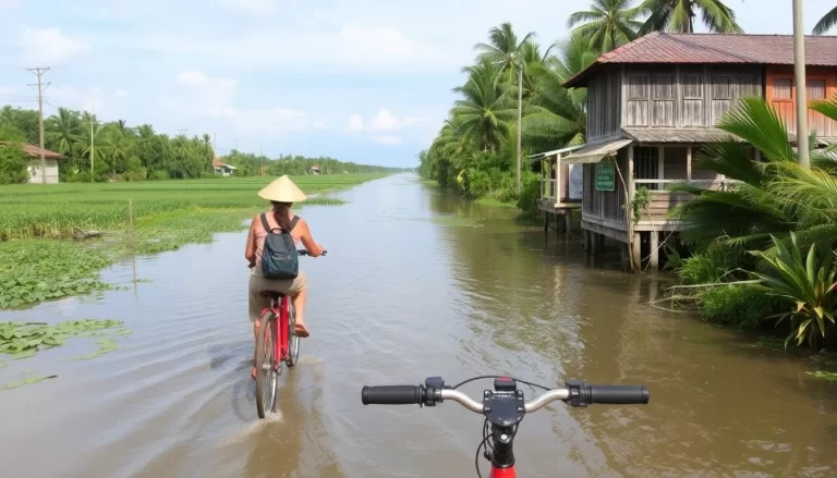 Biking through the Mekong Delta in Vietnam