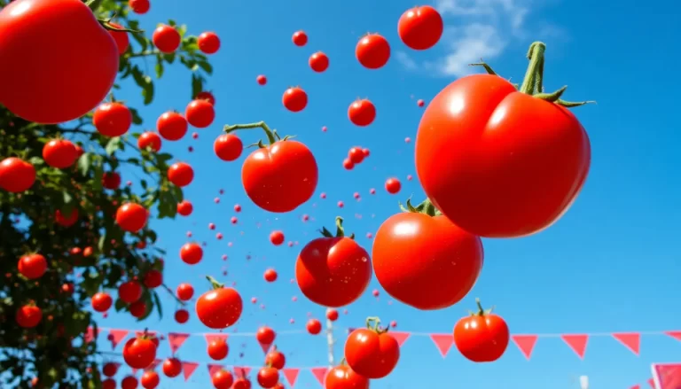 Flying Tomatoes at La Tomatina Festival
